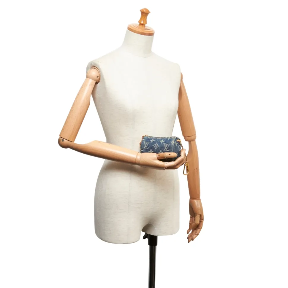 Louis Vuitton Vintage - Monogram Denim Trousse Speedy PM Bag - Denim - Leather Trousse - Luxury High Quality - Avvenice