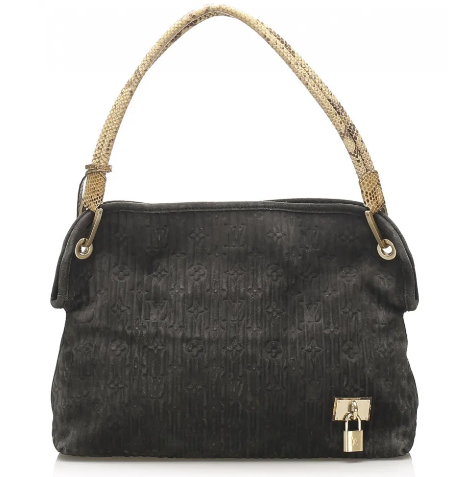 Louis Vuitton Vintage - Monogram Suede Whisper PM - Black Brown - Suede Leather Tote Bag - Luxury High Quality - Avvenice
