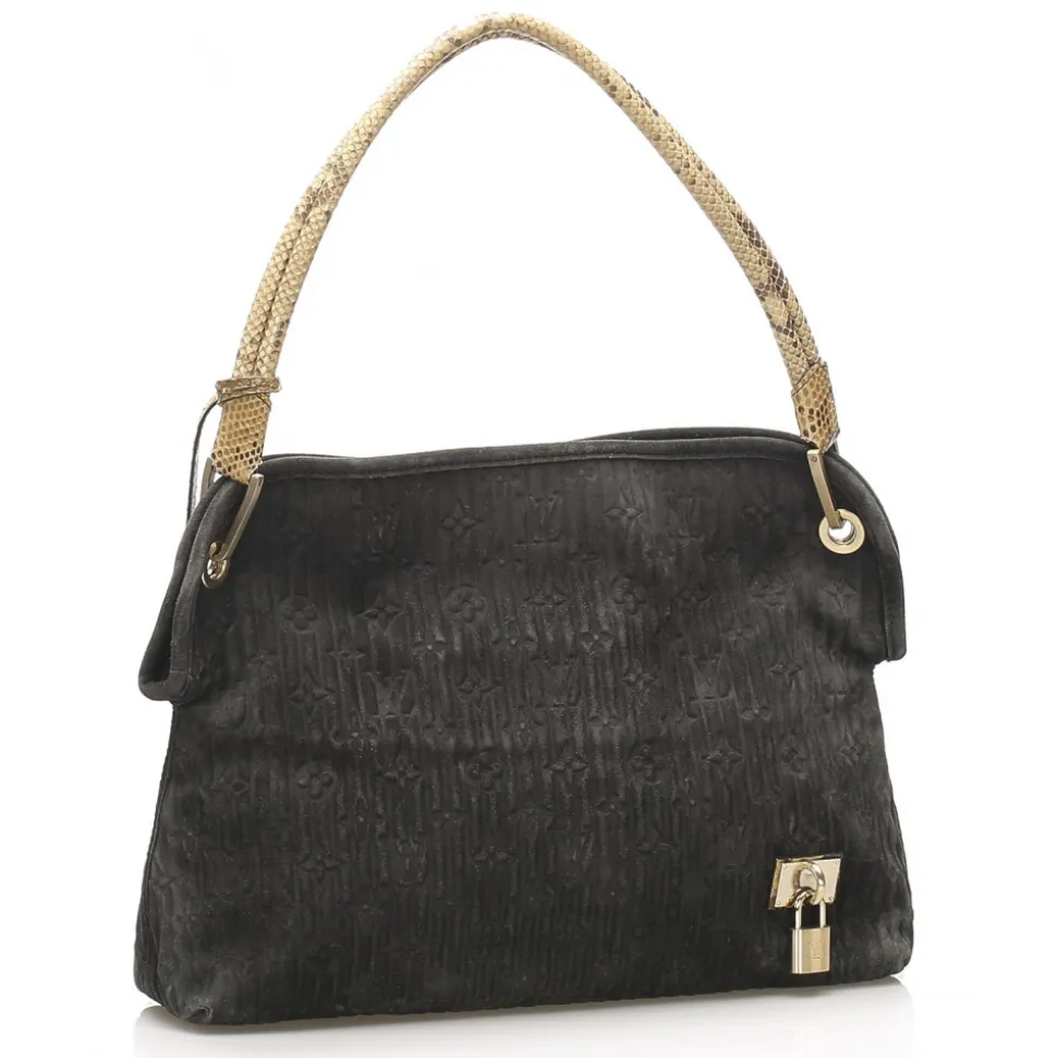 Louis Vuitton Vintage - Monogram Suede Whisper PM - Black Brown - Suede Leather Tote Bag - Luxury High Quality - Avvenice