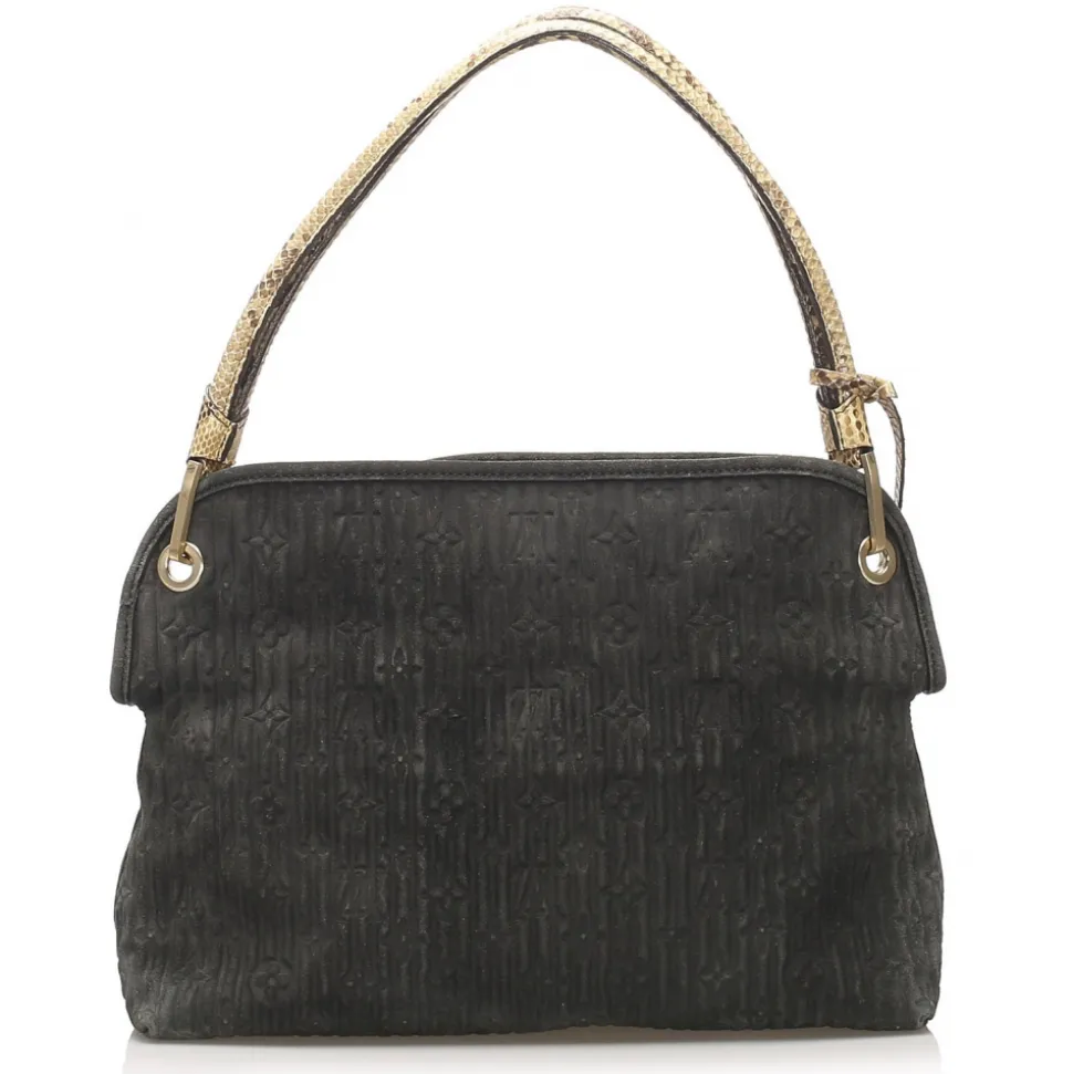Louis Vuitton Vintage - Monogram Suede Whisper PM - Black Brown - Suede Leather Tote Bag - Luxury High Quality - Avvenice