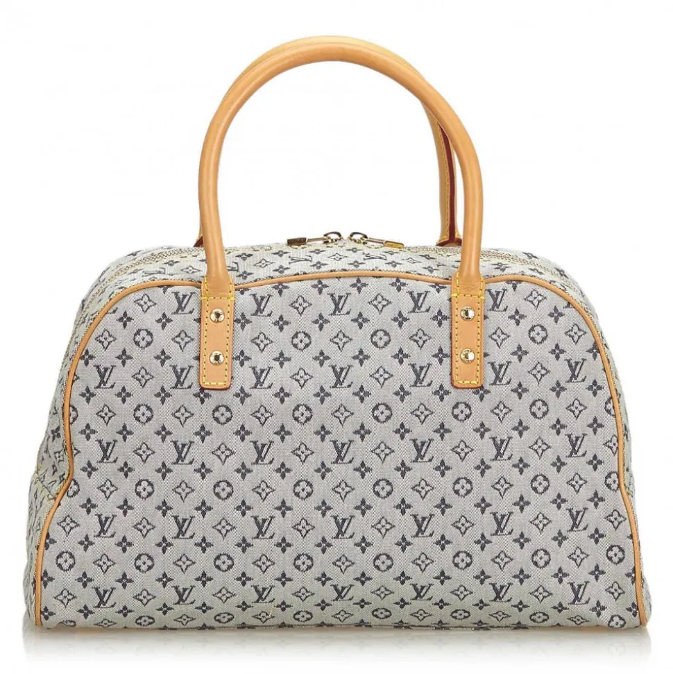 Louis Vuitton Vintage - Monogram Mini Lin Marie Bag - Blue Navy Brown - Monogram Leather Handbag - Luxury High Quality - Avvenice