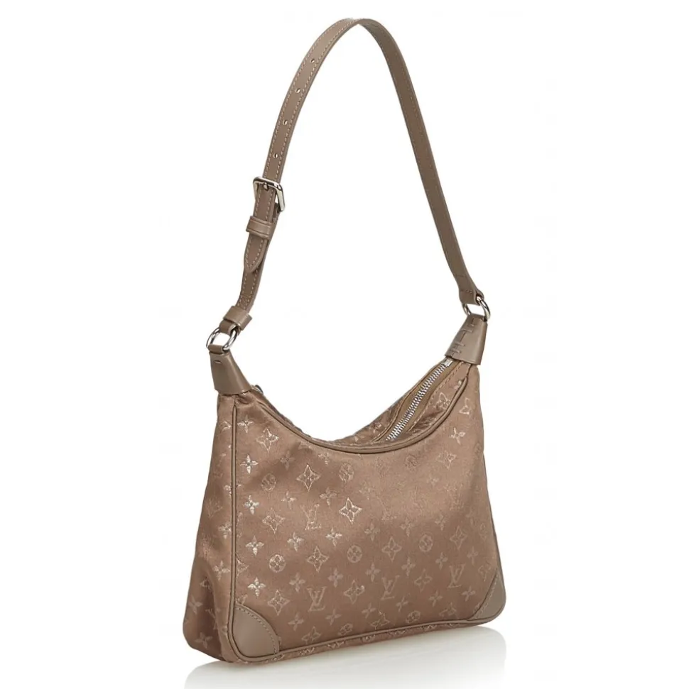 Louis Vuitton Vintage - Monogram Satin Little Boulogne Bag - Brown Bronze - Canvas and Leather Handbag - Luxury High Quality - Avvenice