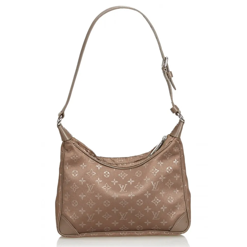 Louis Vuitton Vintage - Monogram Satin Little Boulogne Bag - Brown Bronze - Canvas and Leather Handbag - Luxury High Quality - Avvenice