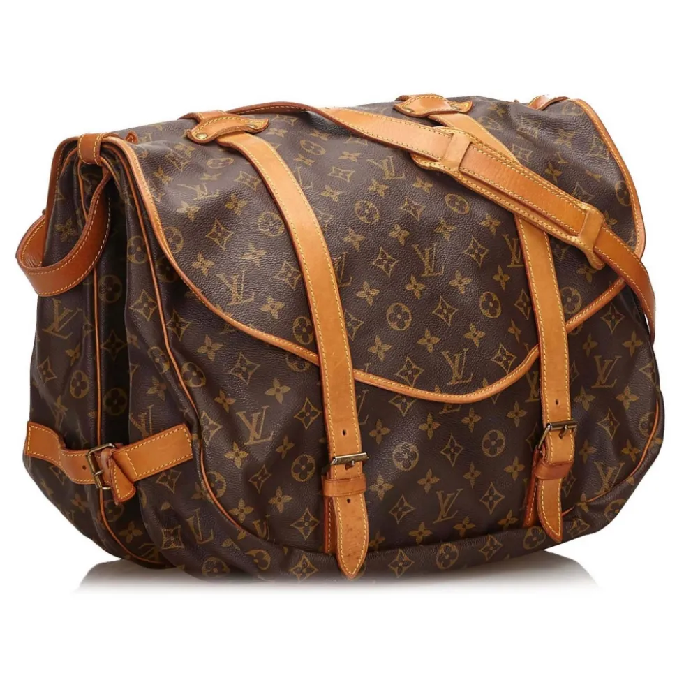 Louis Vuitton Vintage - Monogram Saumur 43 Bag - Brown - Monogram Canvas and Vachetta Leather Handbag - Luxury High Quality - Avvenice