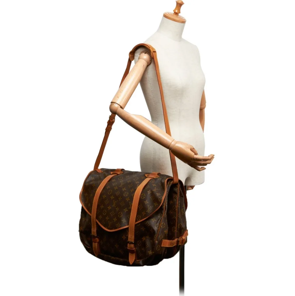 Louis Vuitton Vintage - Monogram Saumur 43 Bag - Brown - Monogram Canvas and Vachetta Leather Handbag - Luxury High Quality - Avvenice