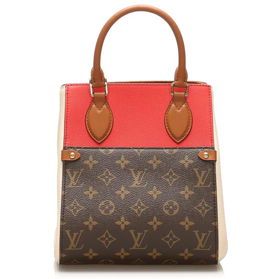 Louis Vuitton Vintage - Monogram Fold Tote PM Bag - Brown Red - Monogram Canvas and Leather Handbag - Luxury High Quality - Avvenice