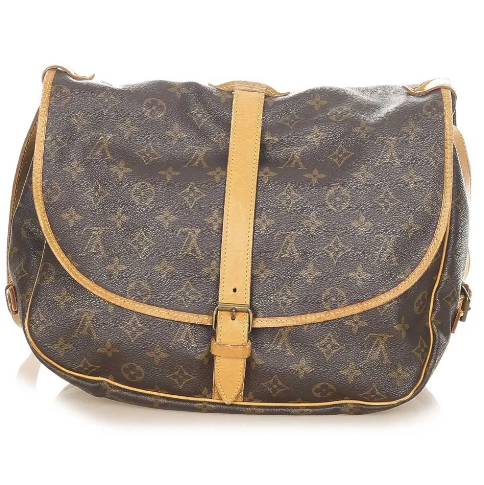 Louis Vuitton Vintage - Monogram Saumur 35 - Brown - Monogram Canvas and Vachetta Leather Crossbody Bag - Luxury High Quality - Avvenice