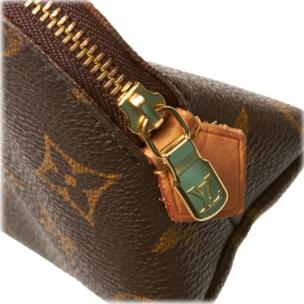 Louis Vuitton Vintage - Monogram Cosmetic Case Pouch - Brown - Leather and Monogram Leather Pouch - Luxury High Quality - Avvenice