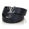Louis Vuitton Vintage - Ostrich Leather Initiales Belt - Blue Navy - Leather Belt - Luxury High Quality - Avvenice