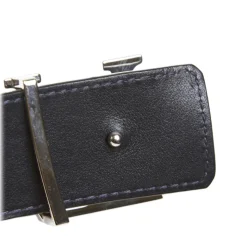 Louis Vuitton Vintage - Ostrich Leather Initiales Belt - Blue Navy - Leather Belt - Luxury High Quality - Avvenice