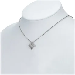 Louis Vuitton Vintage - Quatrefoil Diamond Necklace - White Gold 18K - LV Necklace - Luxury High Quality - Avvenice
