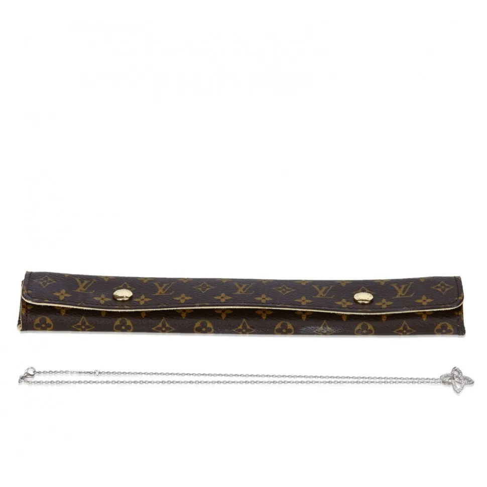 Louis Vuitton Vintage - Quatrefoil Diamond Necklace - White Gold 18K - LV Necklace - Luxury High Quality - Avvenice