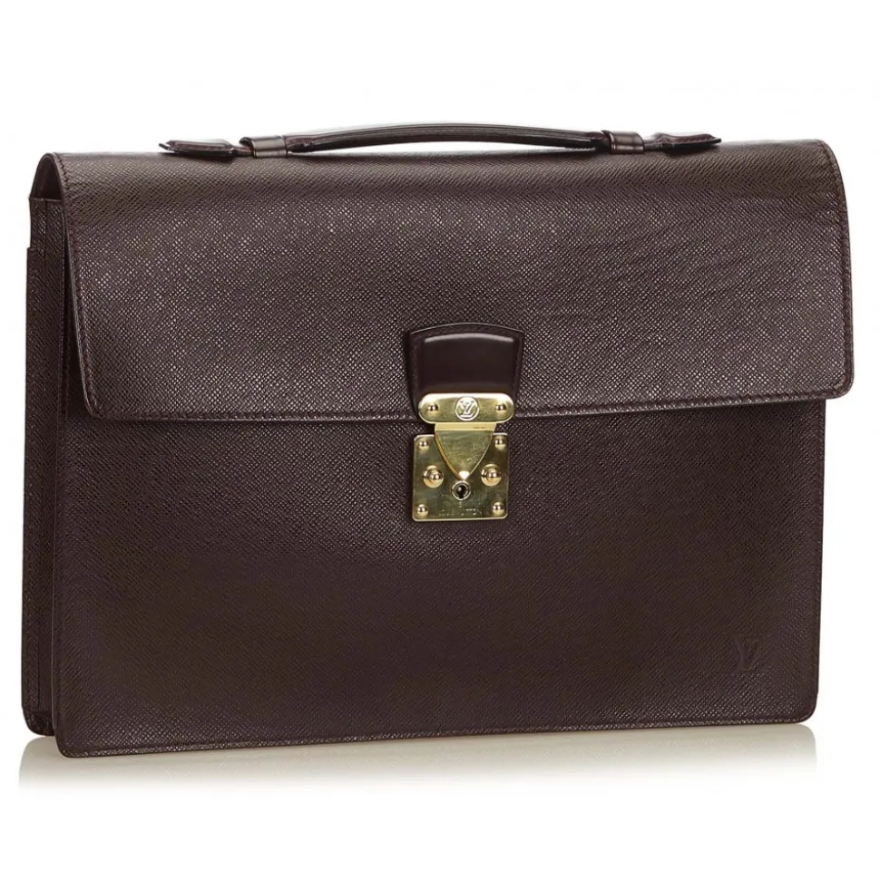 Louis Vuitton Vintage - Serviette Kourad Briefcase - Black - Leather and Taiga Leather Briefcase - Luxury High Quality - Avvenice