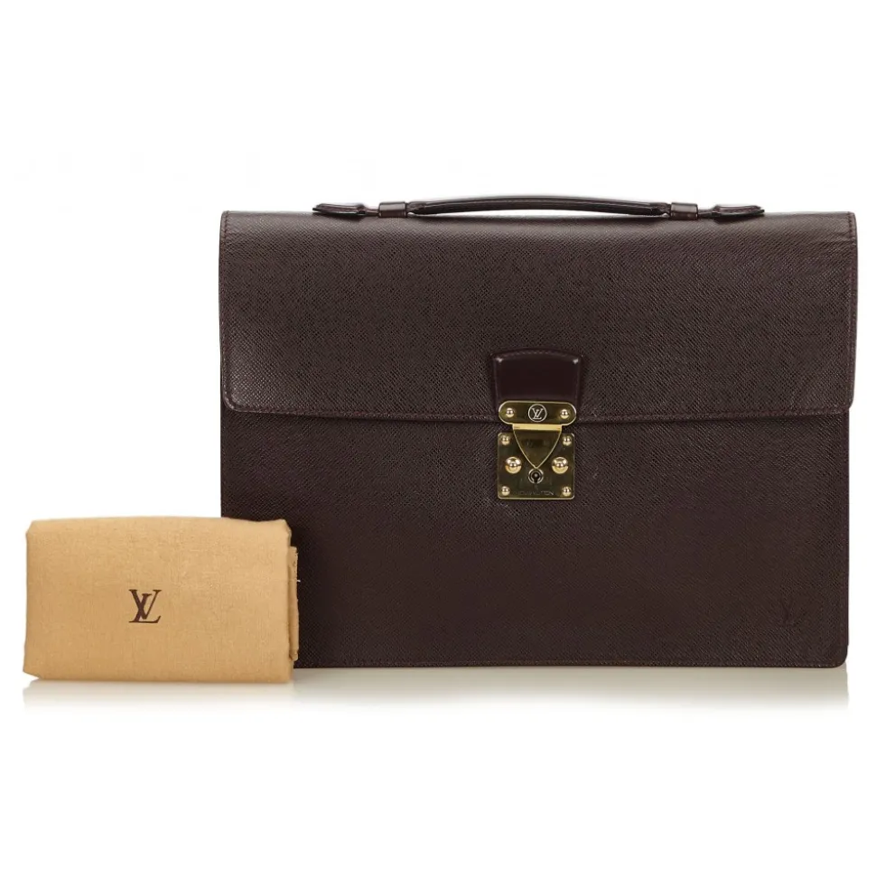 Louis Vuitton Vintage - Serviette Kourad Briefcase - Black - Leather and Taiga Leather Briefcase - Luxury High Quality - Avvenice