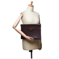 Louis Vuitton Vintage - Taiga Document Case Clutch Bag - Red Burgundy - Taiga Leather Pochette - Luxury High Quality - Avvenice