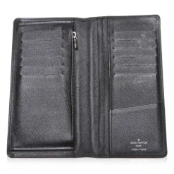 Louis Vuitton Vintage - Taiga Portefeuille Brazza Bi-Fold Long Wallet - Black - Taiga Leather Wallet - Luxury High Quality - Avvenice