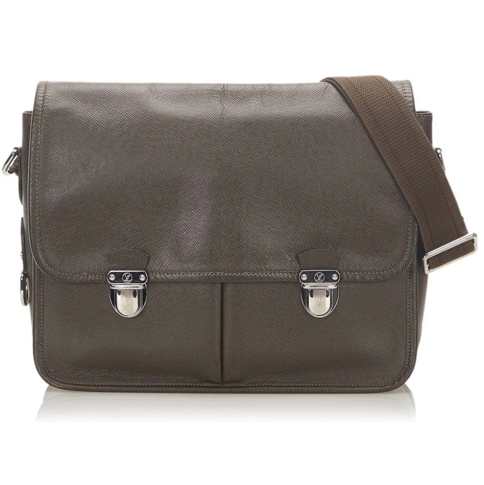 Louis Vuitton Vintage - Taiga Alexei - Dark Brown - Taiga Leather Crossbody Bag - Luxury High Quality - Avvenice