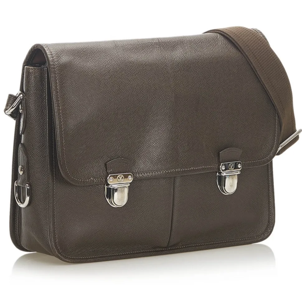 Louis Vuitton Vintage - Taiga Alexei - Dark Brown - Taiga Leather Crossbody Bag - Luxury High Quality - Avvenice