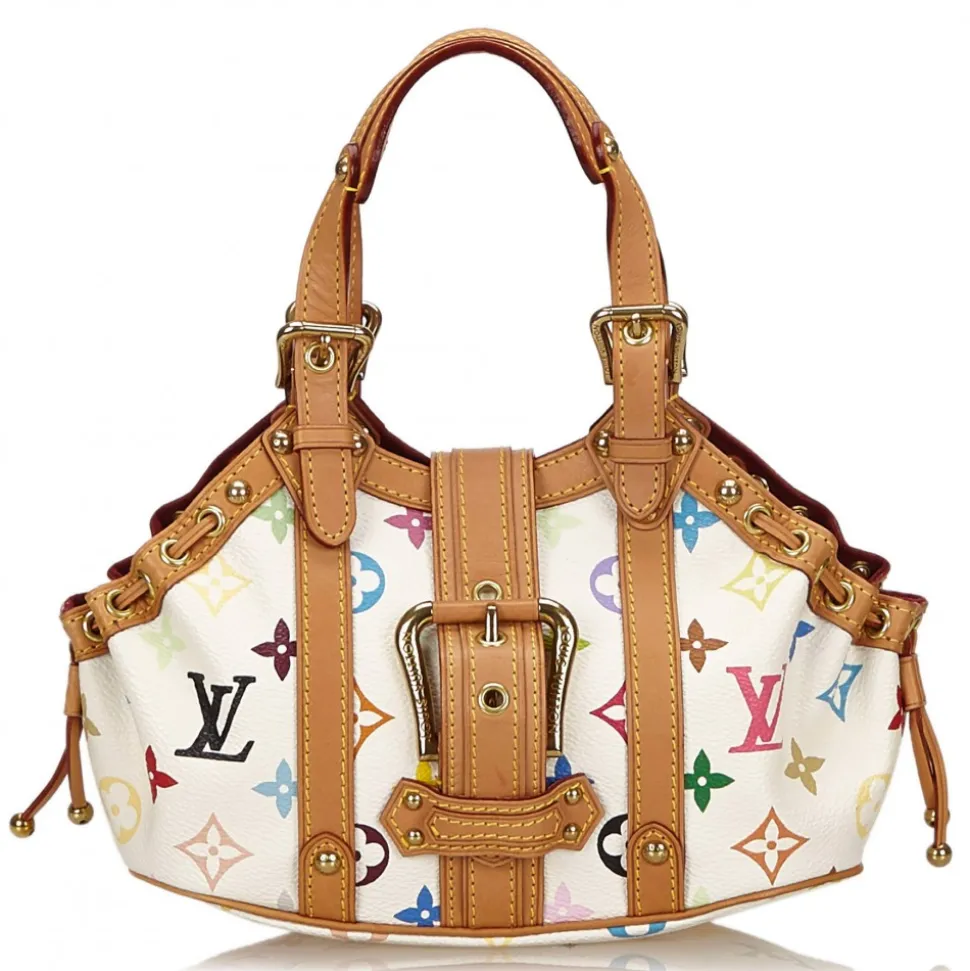 Louis Vuitton Vintage - Theda PM Bag - White Multi - Leather with Monogram Canvas Handbag - Luxury High Quality - Avvenice