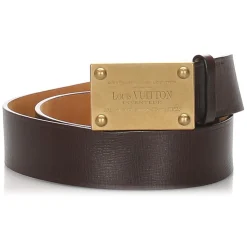 Louis Vuitton Vintage - Utah Inventeur Belt - Black Gold - Leather Belt - Luxury High Quality - Avvenice