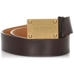 Louis Vuitton Vintage - Utah Inventeur Belt - Black Gold - Leather Belt - Luxury High Quality - Avvenice
