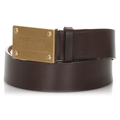 Louis Vuitton Vintage - Utah Inventeur Belt - Black Gold - Leather Belt - Luxury High Quality - Avvenice