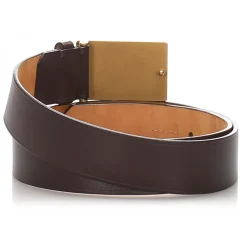 Louis Vuitton Vintage - Utah Inventeur Belt - Black Gold - Leather Belt - Luxury High Quality - Avvenice