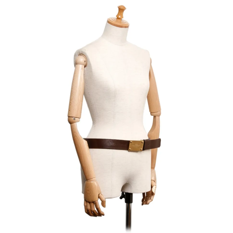 Louis Vuitton Vintage - Utah Inventeur Belt - Black Gold - Leather Belt - Luxury High Quality - Avvenice