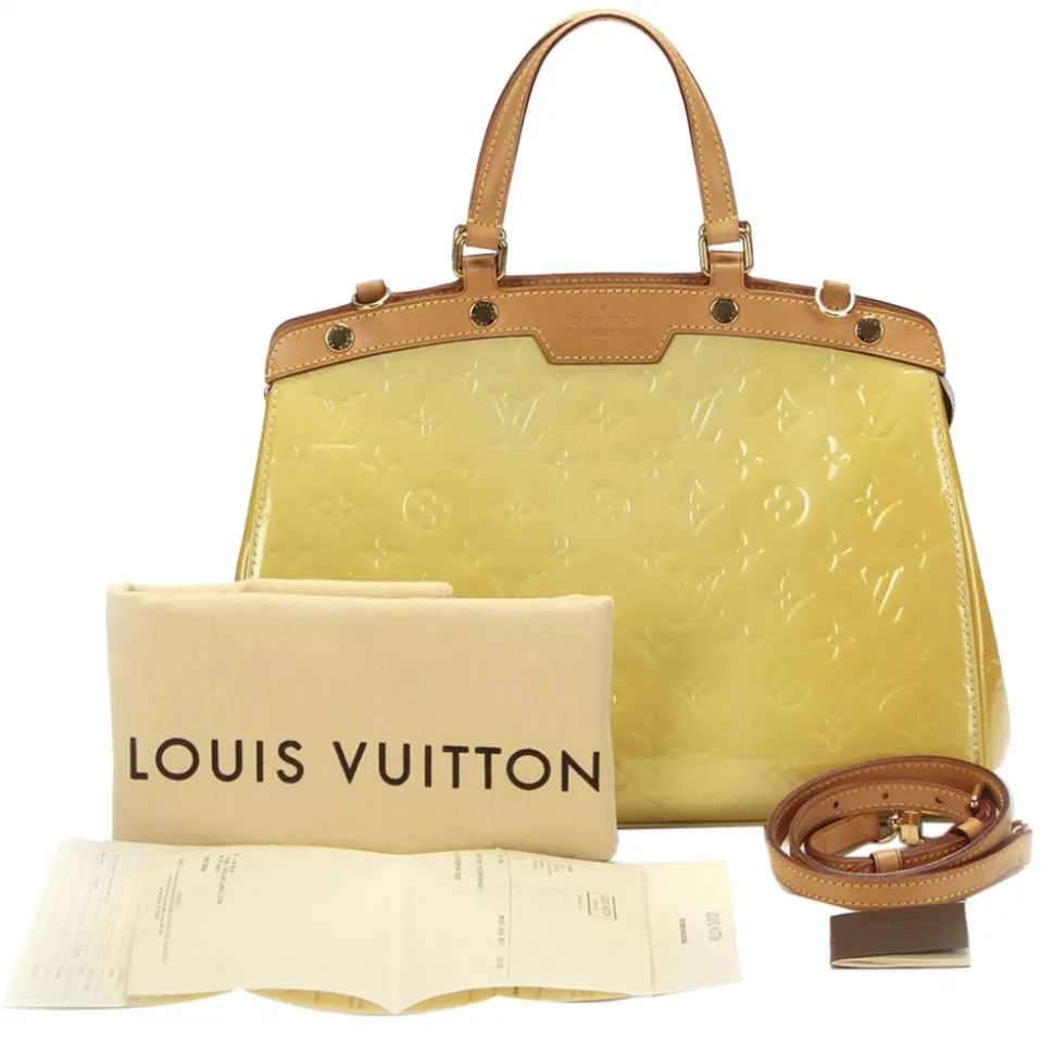 Louis Vuitton Vintage - Vernis Brea MM - Yellow Brown Beige - Vernis Leather and Vachetta Leather Satchel - Luxury High Quality - Avvenice