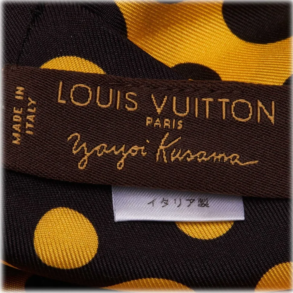 Louis Vuitton Vintage - Yayoi Kusama Printed Silk Scarf - Black Yellow - LV Silk Scarf - Luxury High Quality - Avvenice