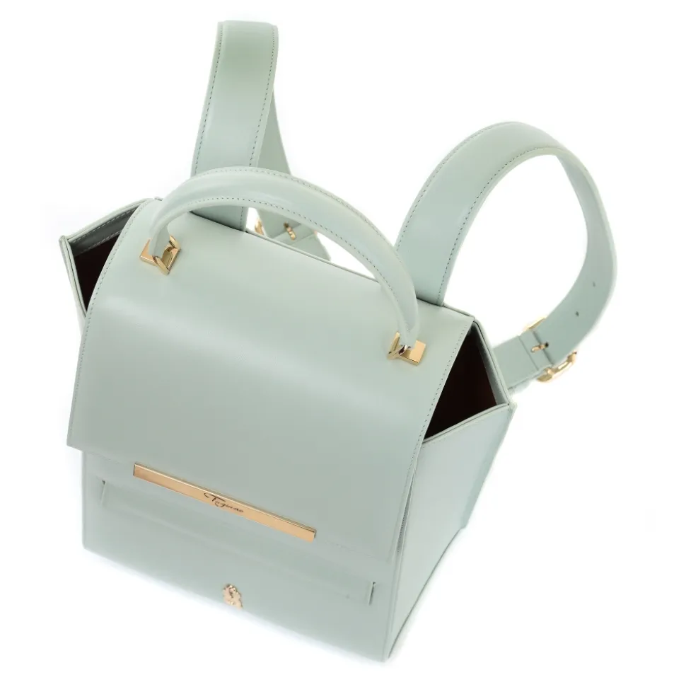 Maison Fagiano - Calf Leather - Mint - Artisan Backpack Bag - New Sport Exclusive Collection - Luxury - Handmade in Italy - Avvenice