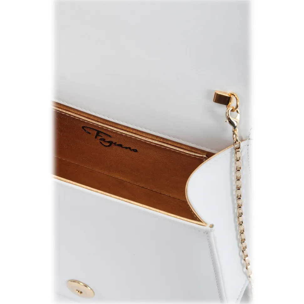 Maison Fagiano - Calf Leather - Optic White - Artisan Bag - New Evening Exclusive Collection - Luxury - Handmade in Italy - Avvenice
