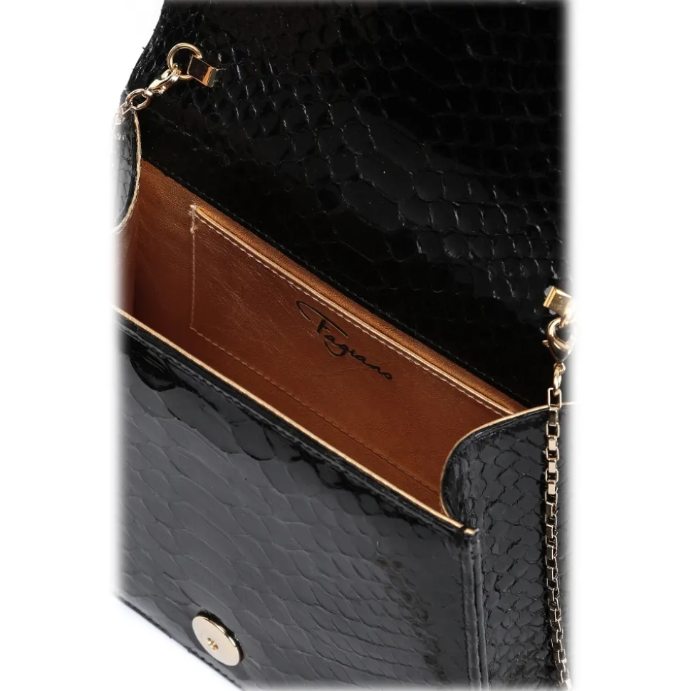 Maison Fagiano - Feathers Python - Blue Emerald - Artisan Bag - New Evening Exclusive Collection - Luxury - Handmade in Italy - Avvenice