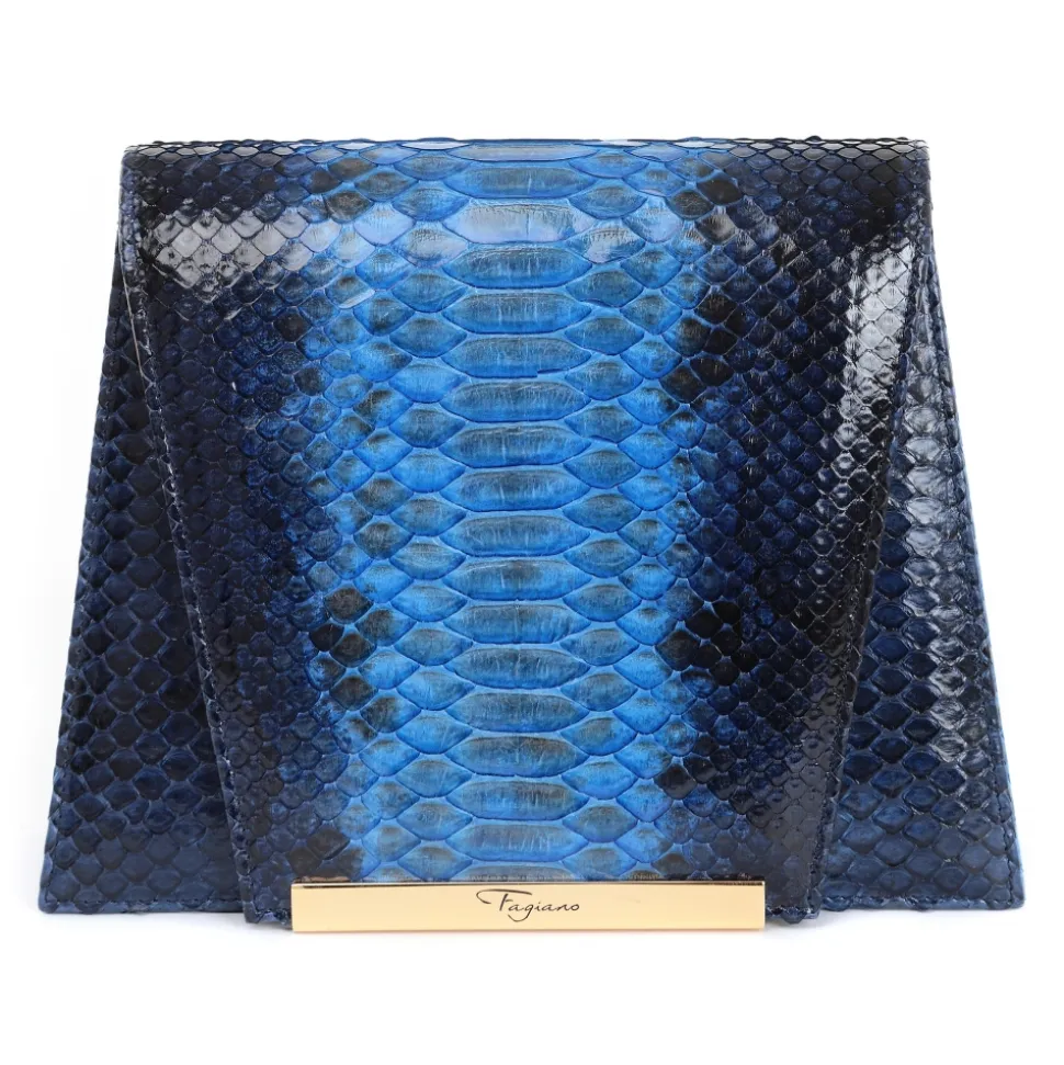 Maison Fagiano - Hand Painted Python - Blue Degradé - Artisan Bag - New Evening Collection - Luxury - Handmade in Italy - Avvenice