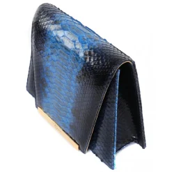 Maison Fagiano - Hand Painted Python - Blue Degradé - Artisan Bag - New Evening Collection - Luxury - Handmade in Italy - Avvenice