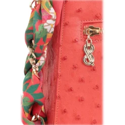 Maison Fagiano - Ostrich Leather - Coral - Artisan Bag - The New City Exclusive Collection - Luxury - Handmade in Italy - Avvenice
