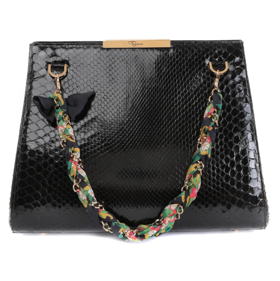 Maison Fagiano - Python Leather - Black - Artisan Bag - New Work Exclusive Collection - Luxury - Handmade in Italy - Avvenice
