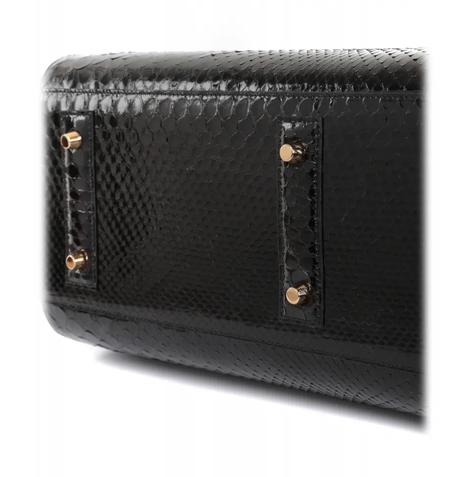 Maison Fagiano - Python Leather - Black - Artisan Bag - New Work Exclusive Collection - Luxury - Handmade in Italy - Avvenice