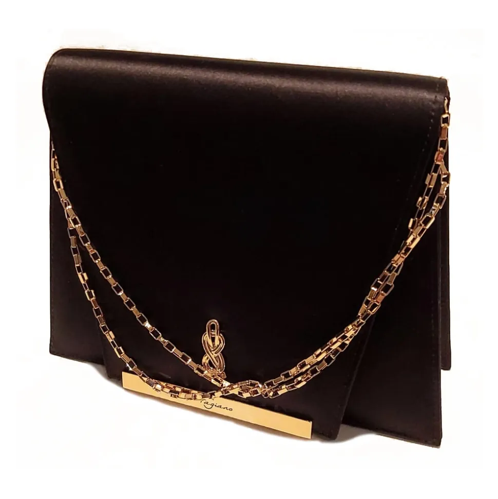 Maison Fagiano - Silk - Black - Artisan Bag - New Evening Exclusive Collection - Luxury - Handmade in Italy - Avvenice