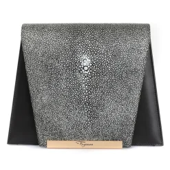 Maison Fagiano - Stingray Nappa - Metallic Grey / Black - Artisan Bag - New Evening Collection - Luxury - Handmade in Italy - Avvenice