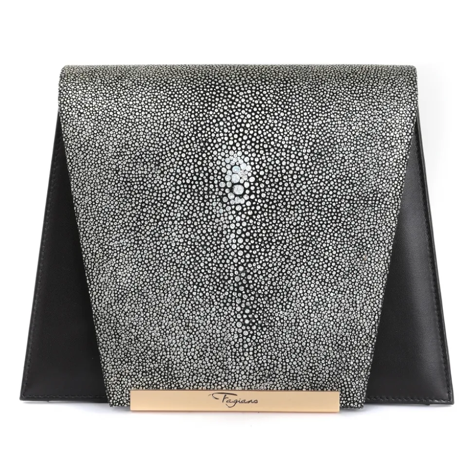 Maison Fagiano - Stingray Nappa - Metallic Grey / Black - Artisan Bag - New Evening Collection - Luxury - Handmade in Italy - Avvenice