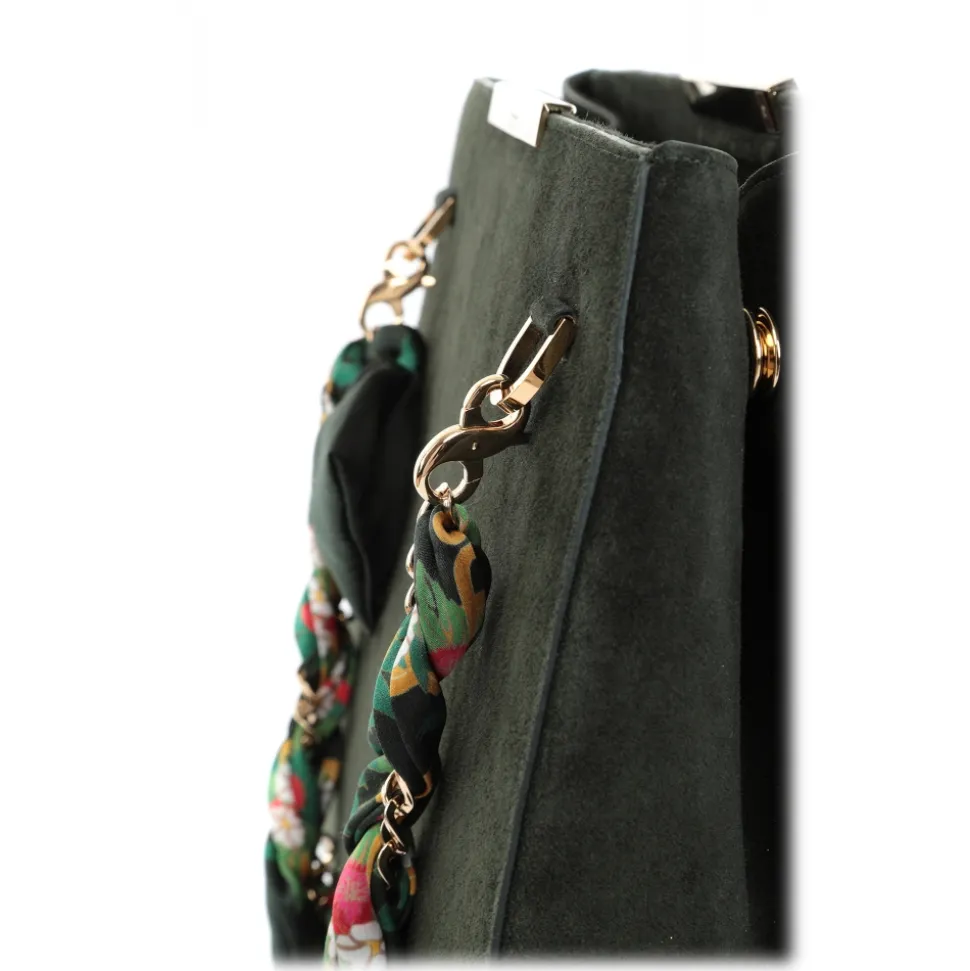 Maison Fagiano - Suede Leather - Khaki - Artisan Bag - New Work Exclusive Collection - Luxury - Handmade in Italy - Avvenice