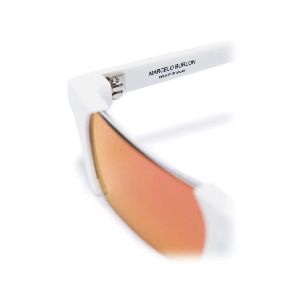Marcelo Burlon - White Linda Farrow Edition Cut-Out Sunglasses - County of Milan - Marcelo Burlon Eyewear - Avvenice