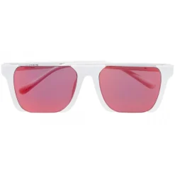 Marcelo Burlon - White Square Linda Farrow Edition Cut-Out Sunglasses - County of Milan - Marcelo Burlon Eyewear - Avvenice