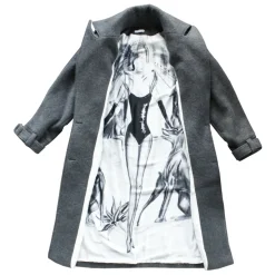 Margaux Avila - Coat - Grey Black Ecru - Jacket - Made in Italy - Luxury Exclusive Collection - Avvenice