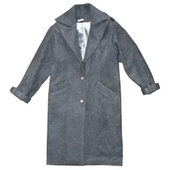 Margaux Avila - Coat - Grey Black Ecru - Jacket - Made in Italy - Luxury Exclusive Collection - Avvenice