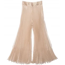 Margaux Avila - Pant in Organza - Nude - Pants - Made in Italy - Luxury Exclusive Collection - Avvenice