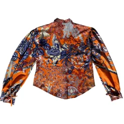 Margaux Avila - Sleeve Shirt - Orange - Shirt - Made in Italy - Luxury Exclusive Collection - Avvenice