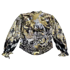 Margaux Avila - Sleeve Shirt - Brown Black - Shirt - Made in Italy - Luxury Exclusive Collection - Avvenice