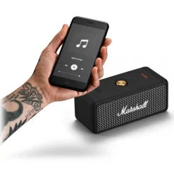Marshall - Emberton - Black & Brass - Portable Bluetooth Speaker - Iconic Classic Premium High Quality Speaker - Avvenice